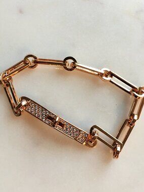 Kelly Gourmette Bracelet Rose Gold